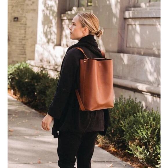 Vintage Minimalist Leather Convertible Backpack (Same design as Teddi Joelle) - Picture 2 of 11